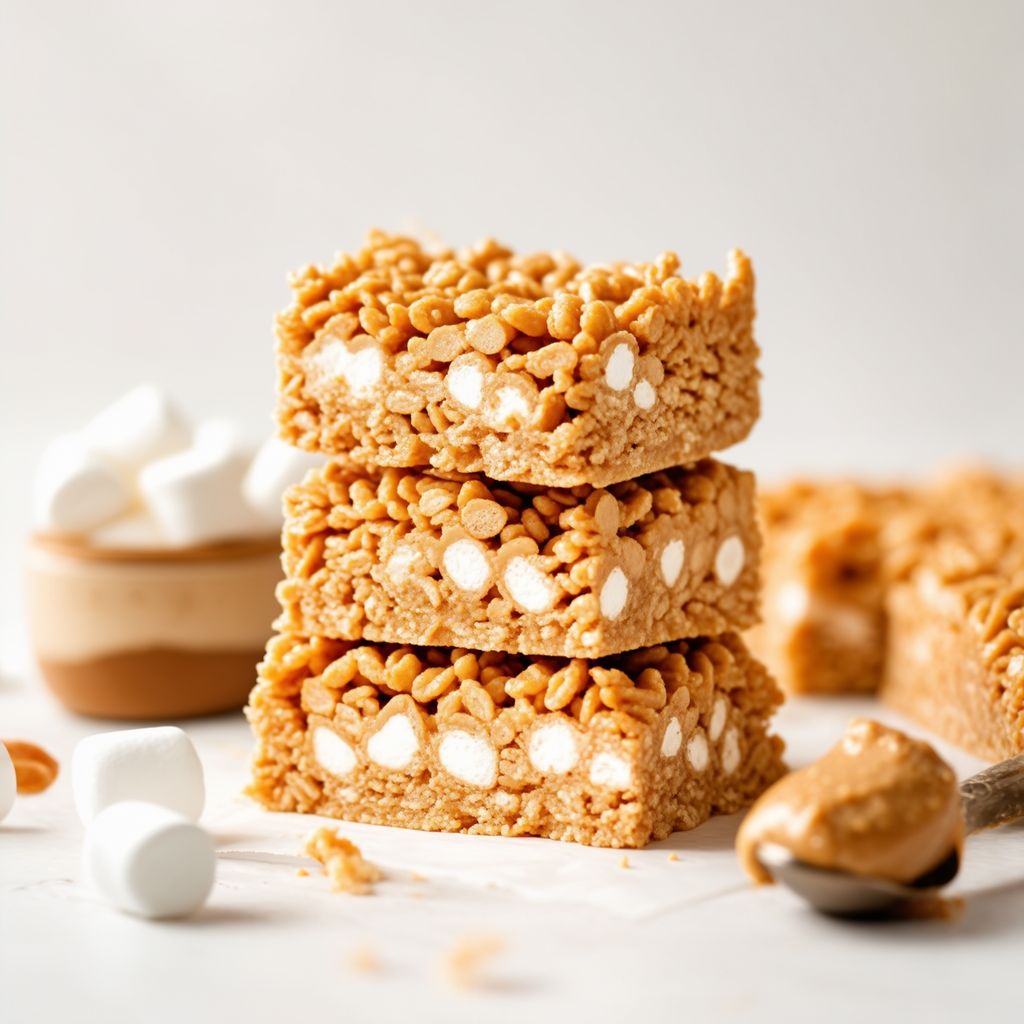 Peanut Butter Marshmallow Crunch Bars
