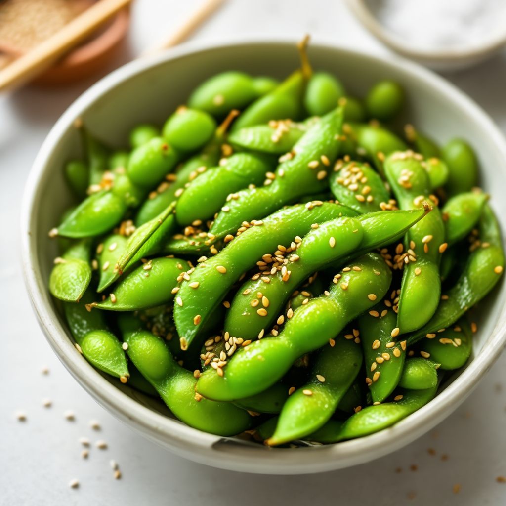 Savory Sesame Garlic Edamame