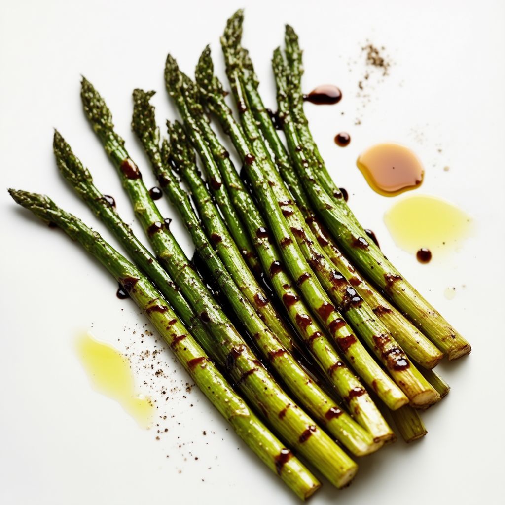 Gegrillter Spargel mit Knoblauch-Balsamico-Glasur