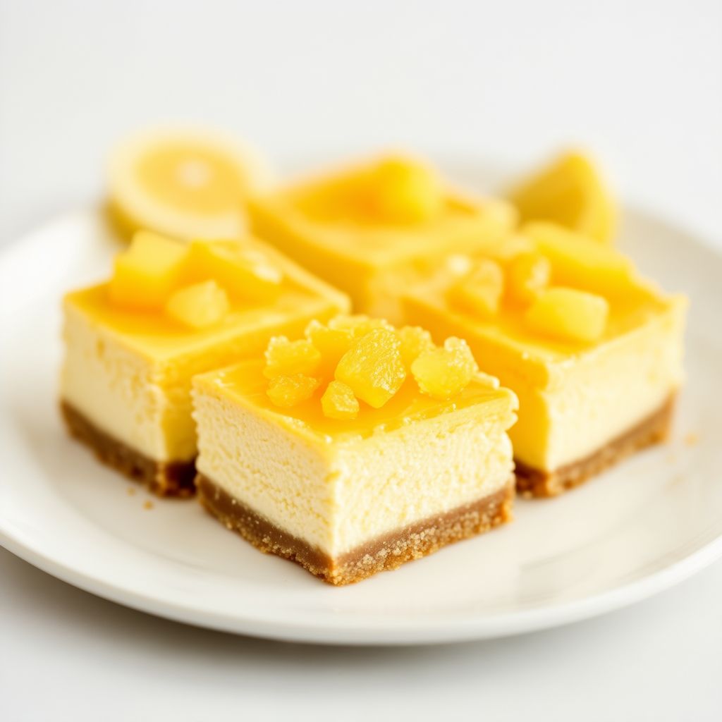 Tropische Ingwer-Käsekuchenwürfel