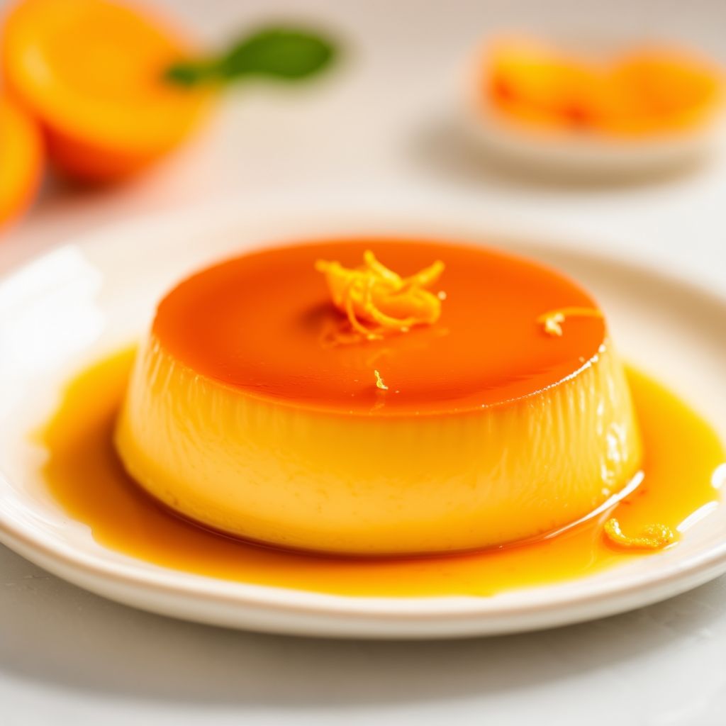 Cremiger Karamell-Flan mit einem Hauch von Zitrus