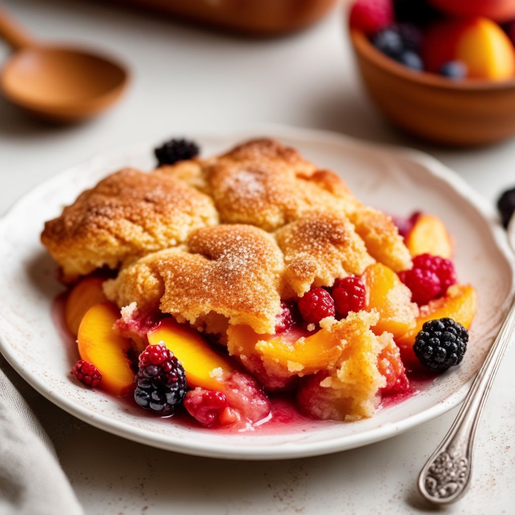 Peach and Berry Delight Cobbler