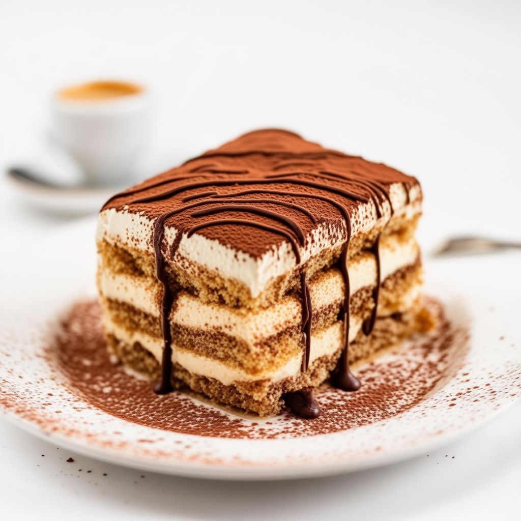 Tiramisu with Chocolate Sauce
