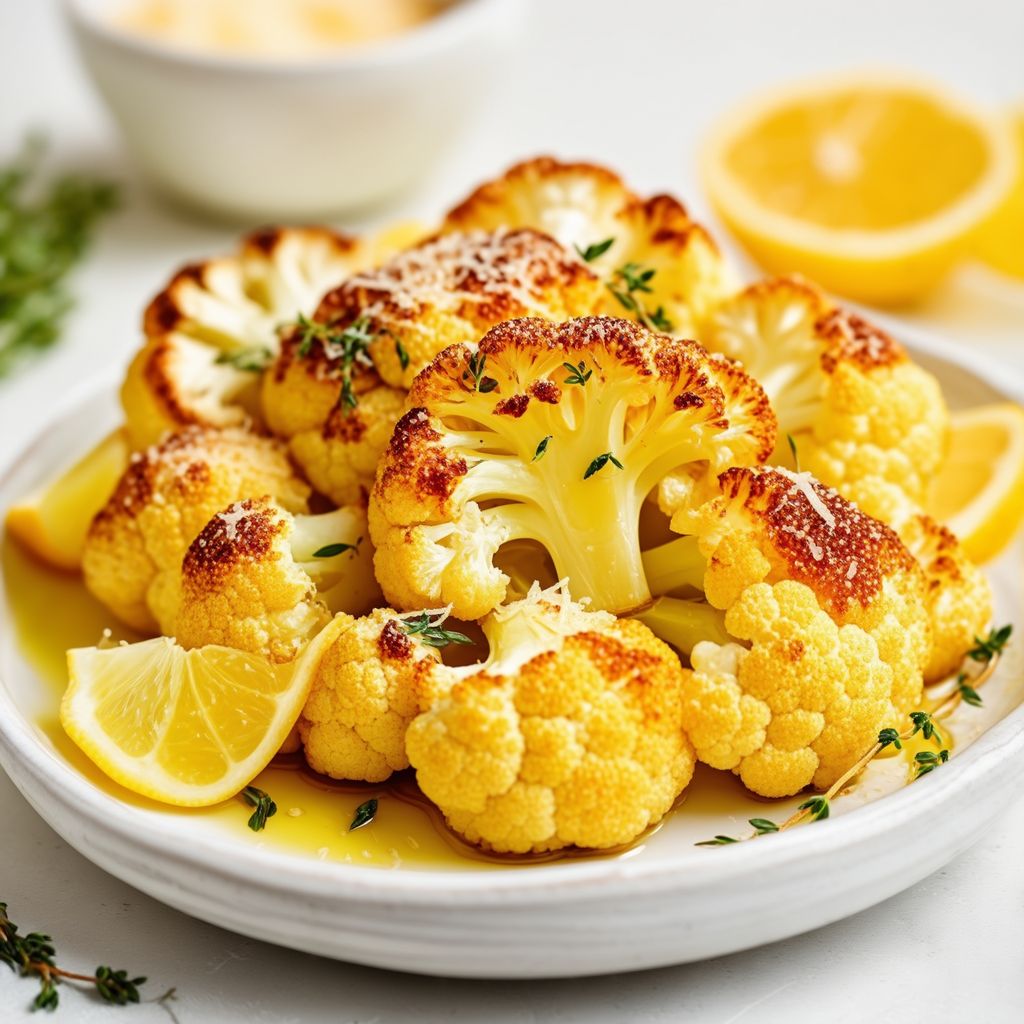 Cavolfiore Arrosto all'Aglio e Limone con Erbe