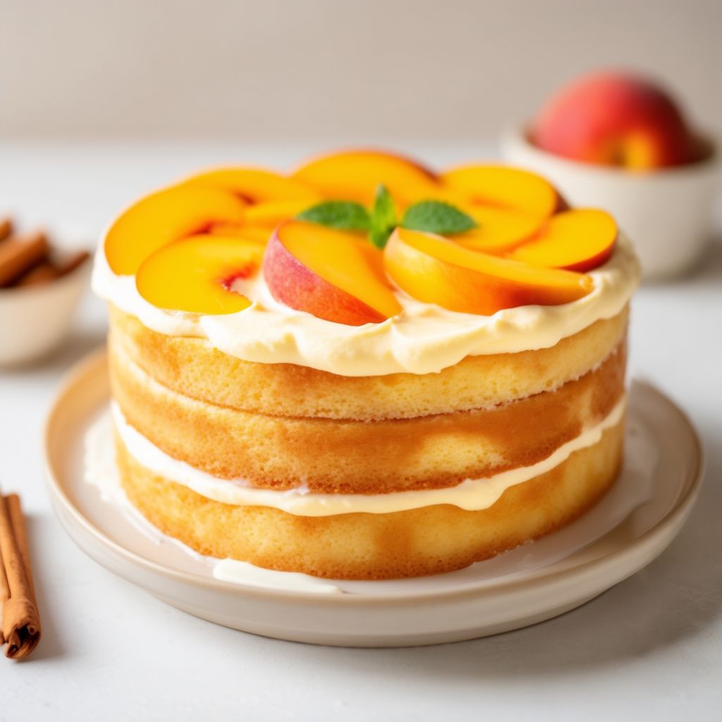 Torta Deliziosa con Pesche e Formaggio Crema