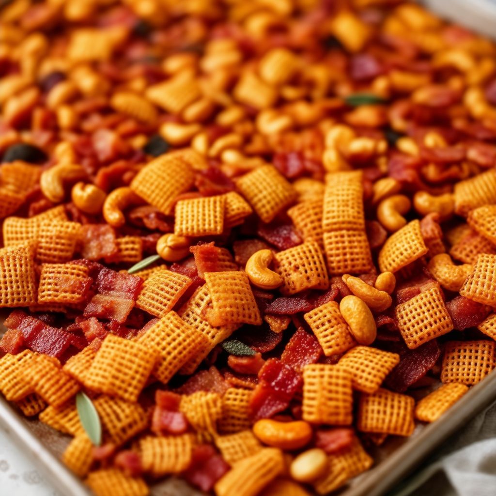 Herzhafter Speck-Chex-Snack-Mix