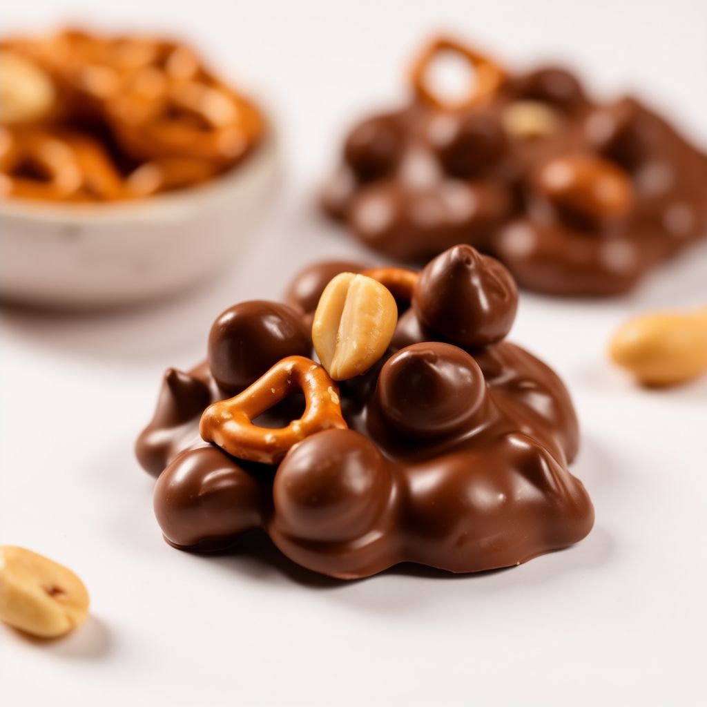 Schokoladen-Brezel-Erdnuss-Häufchen