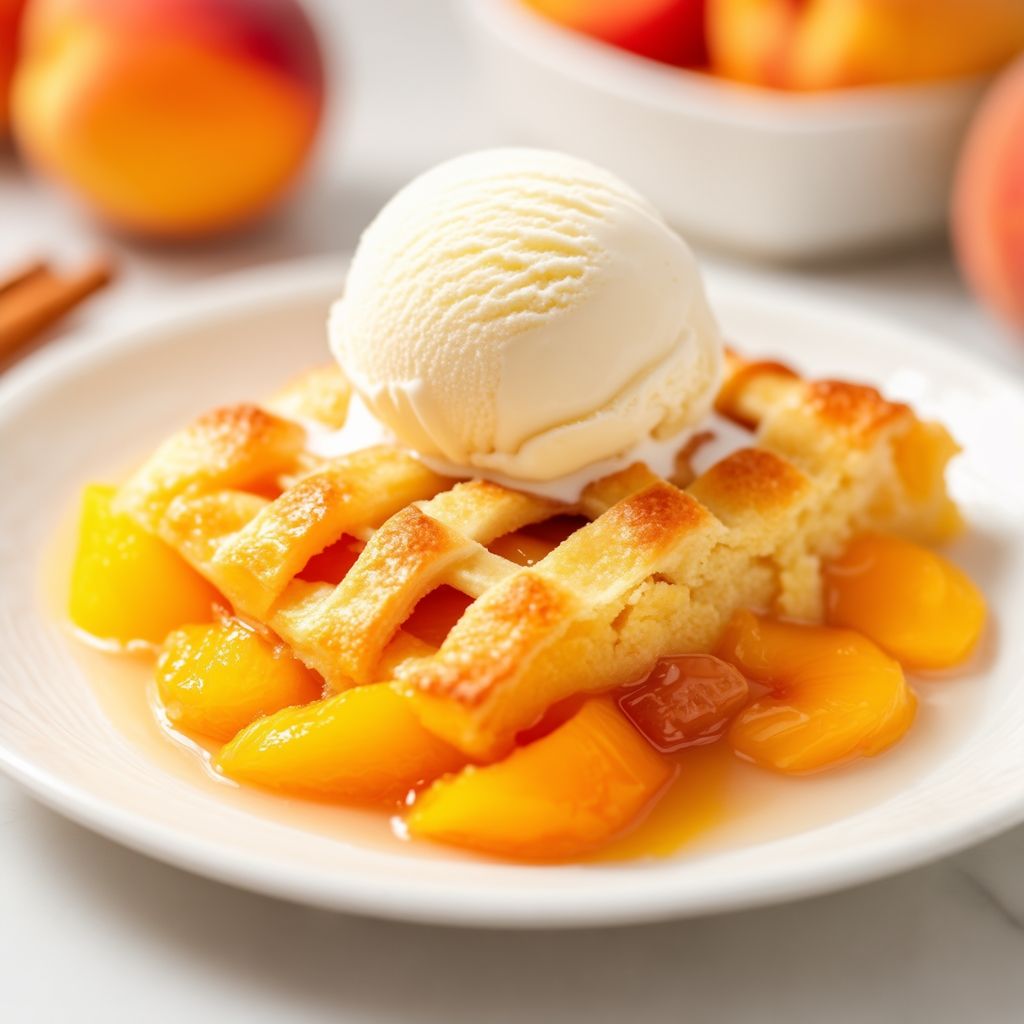 Cobbler di Pesche Dorato con Crosta a Reticolo