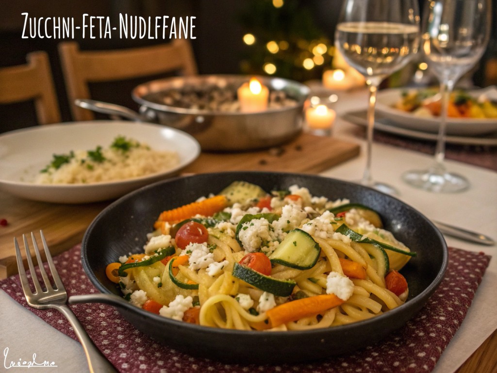 Zucchini‑Feta‑Nudelpfanne