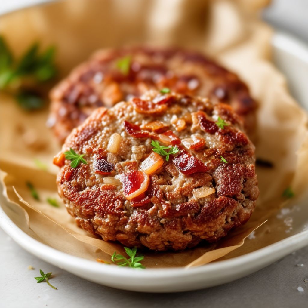 Herzhafte Rinder- und Schweinefleisch-Patties mit Speck