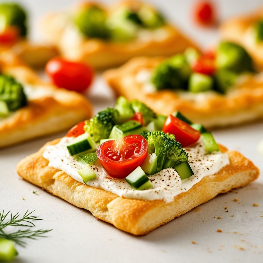 Quadrati di Flatbread Croccanti con Verdure