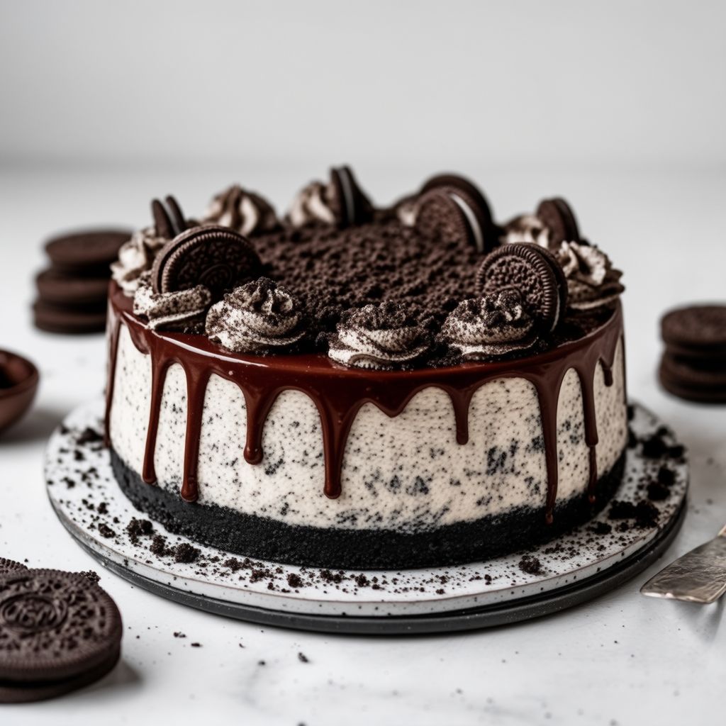 Cheesecake ai Biscotti e Panna con Ganache al Cioccolato