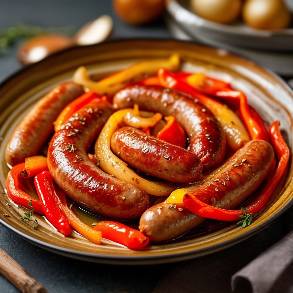 Herzhafte Wurst- und Paprika-Mischung