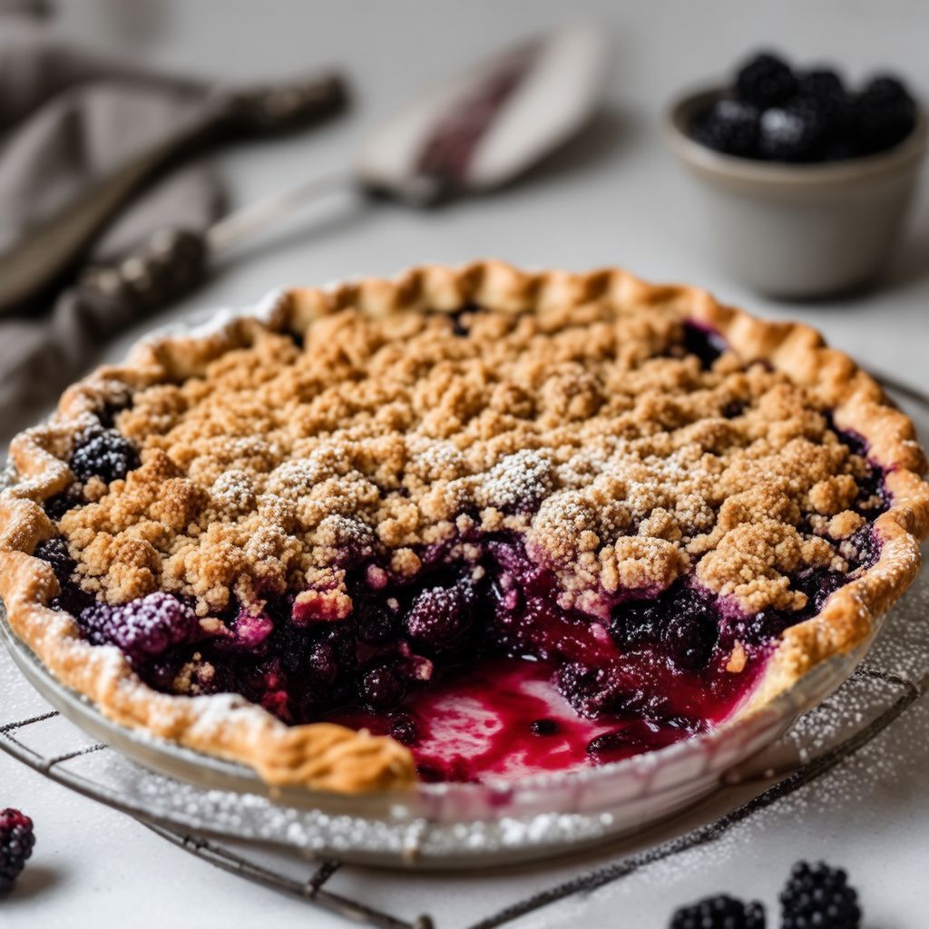 Rustic Blackberry Crumble Pie