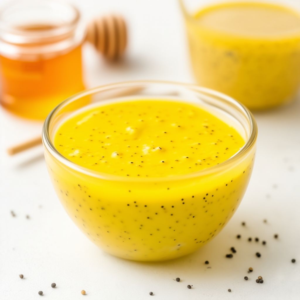 Cremiges Honig-Senf-Mohn-Dressing