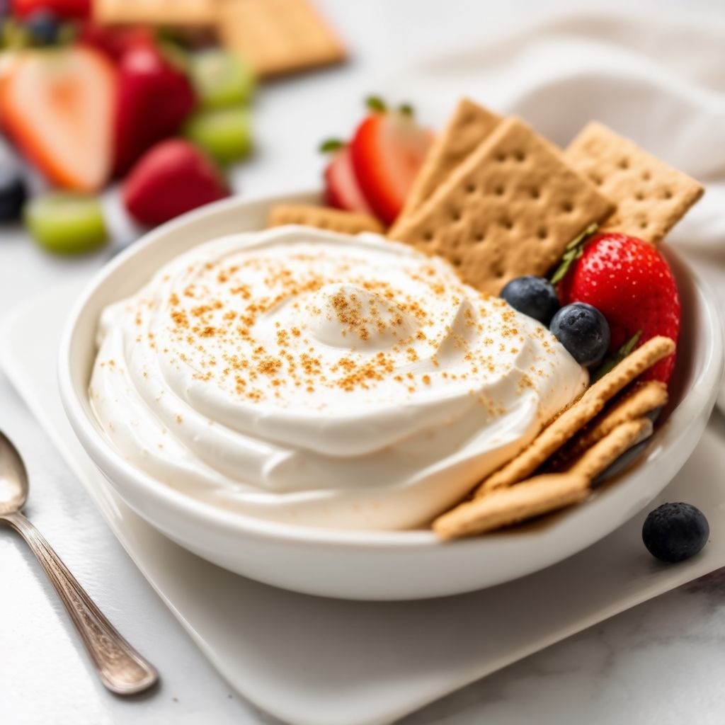 Fluffiger Marshmallow-Joghurt-Frucht-Dip
