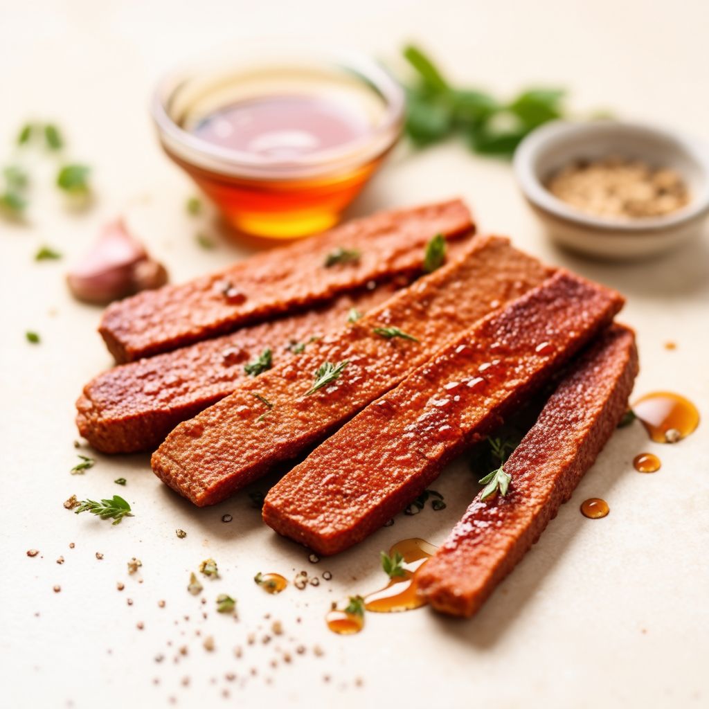 Smoky Vegan Seitan Strips