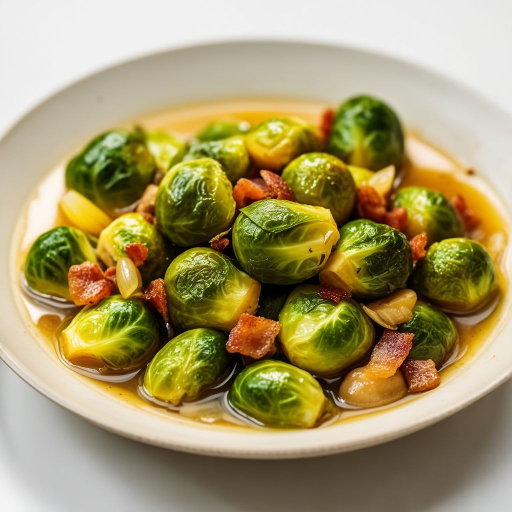 Savory Brussels Sprouts with Crispy Pancetta and Mushrooms