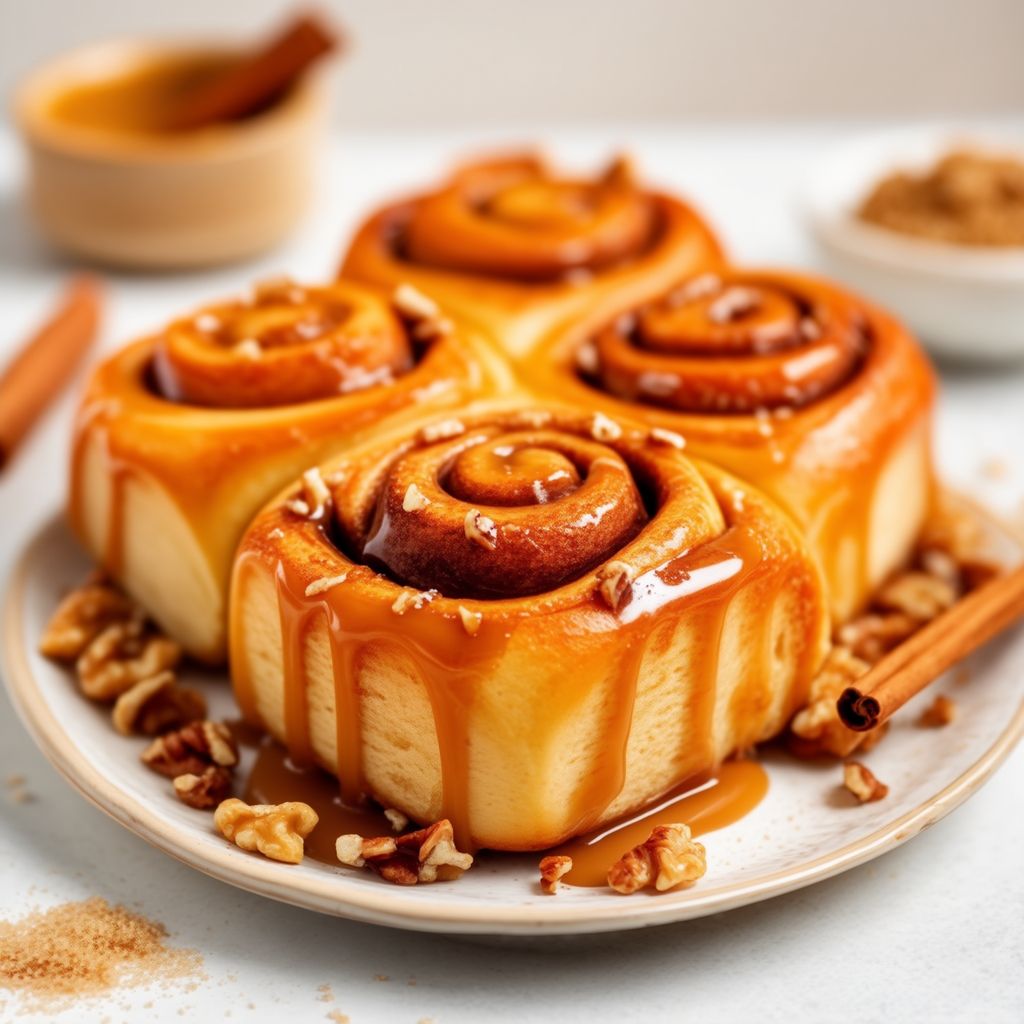 Karamell-Nuss-Zimtschnecken