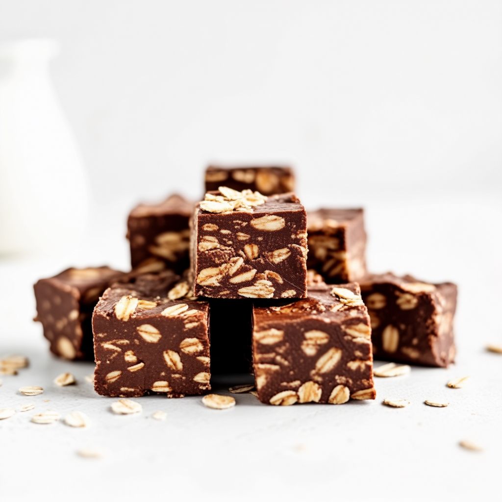 Schokoladen-Hafer-Fudge-Quadrate