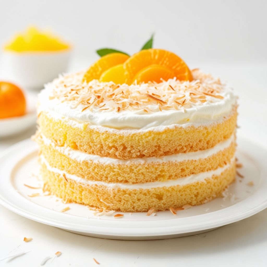 Tropical Coconut Pineapple Delight Cake