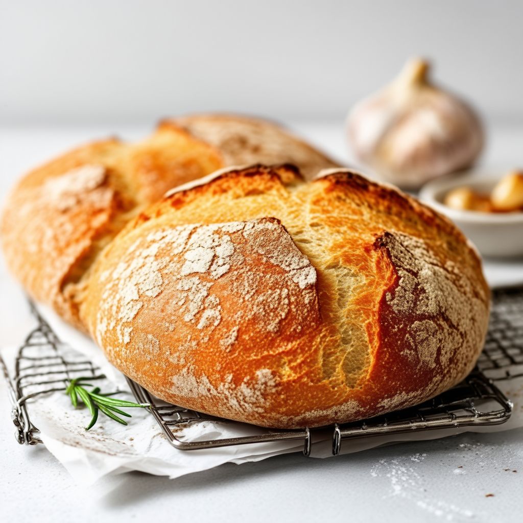 Rustikales Knoblauch Artisan Brot