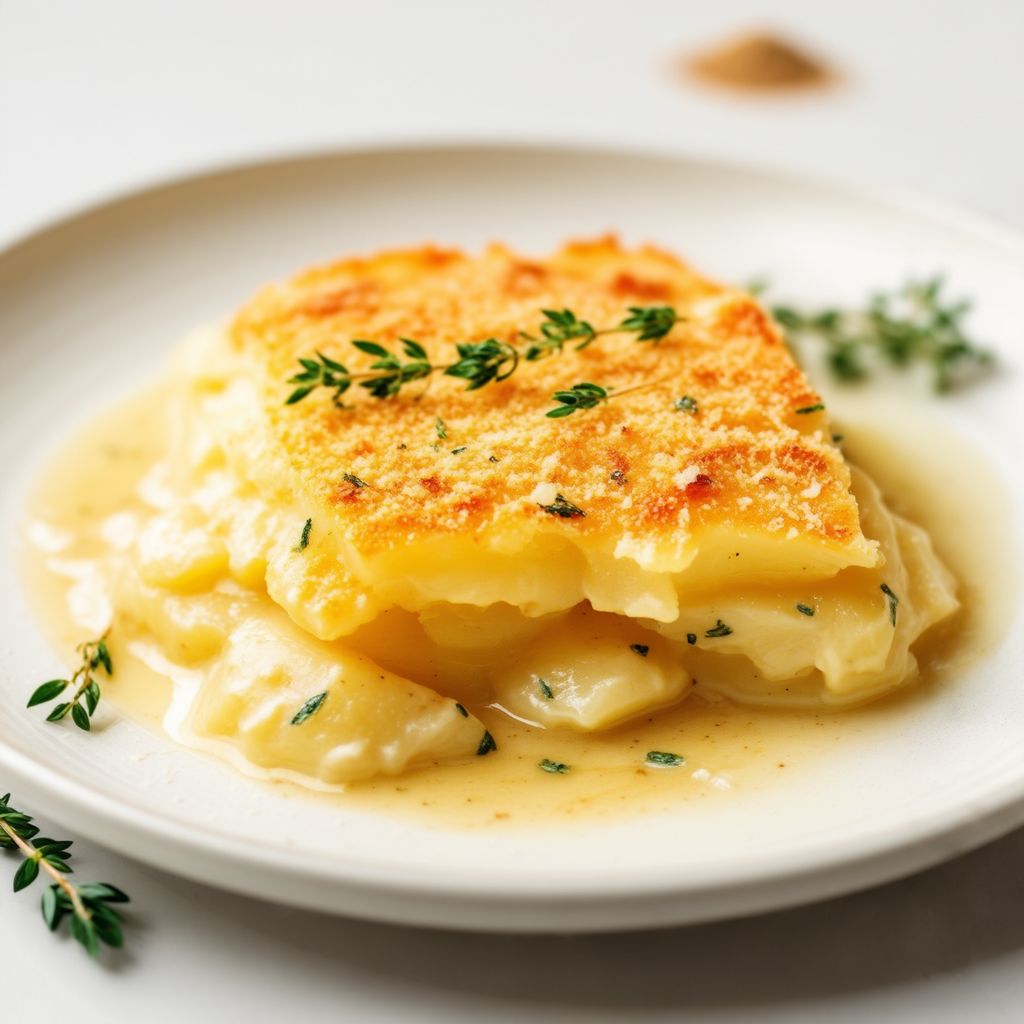 Gratin di Patate Cremoso con Infusione di Erbe