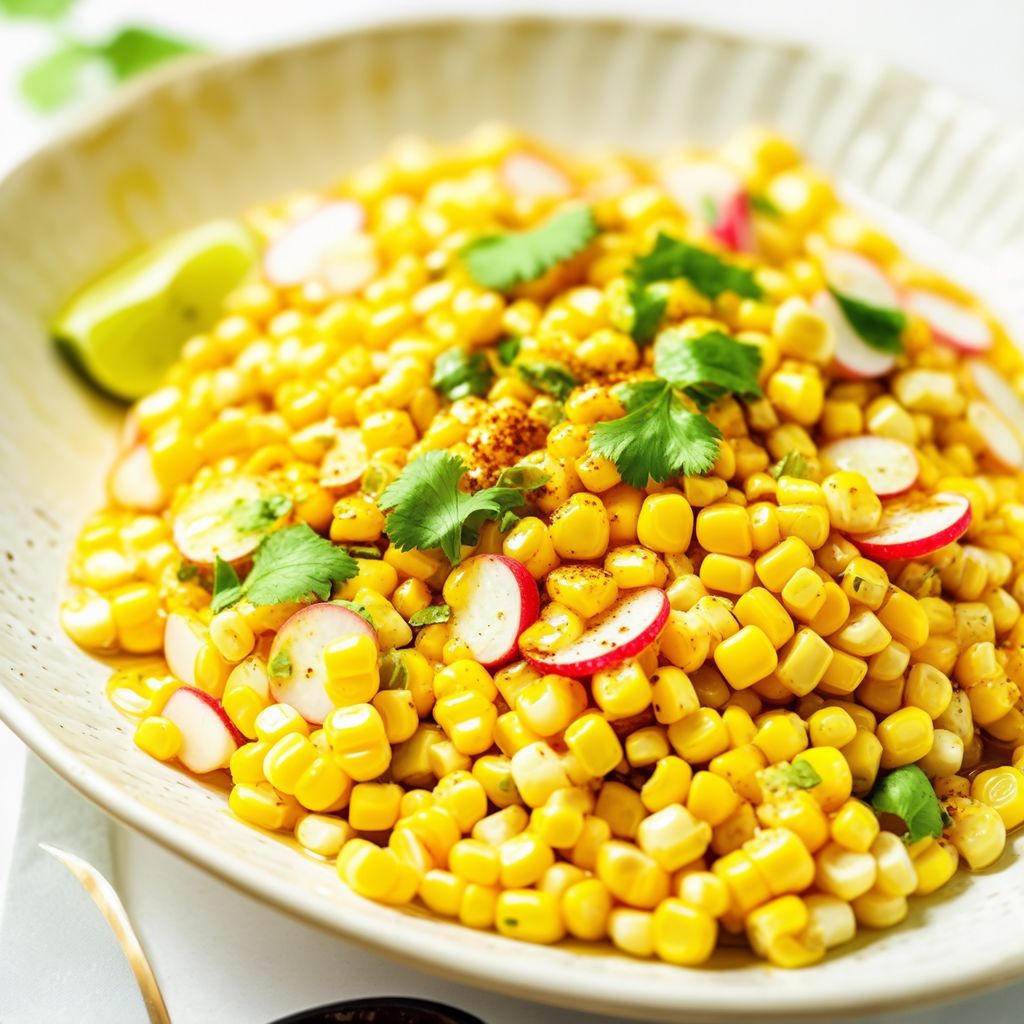 Zesty Corn and Radish Salad with Tangy Lime Dressing