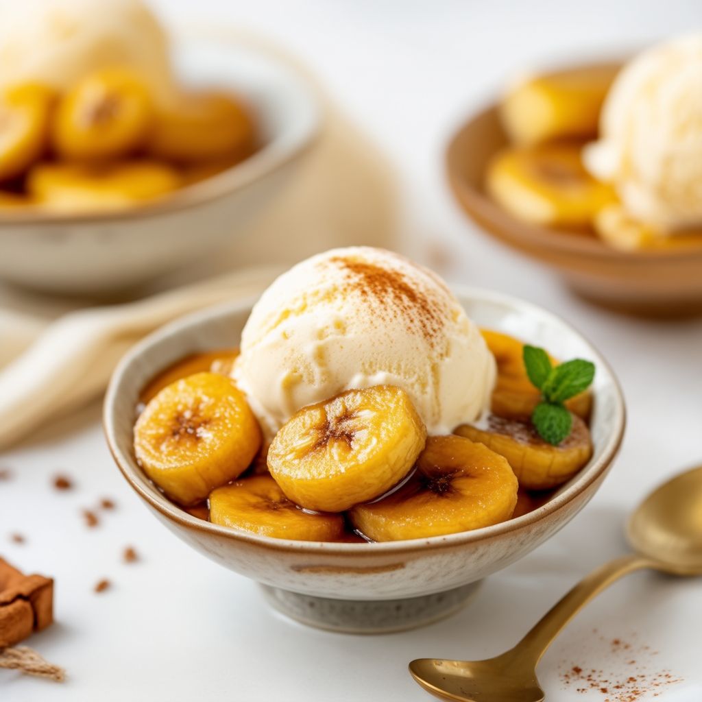 Langsame Kochmethode Karamellisierte Bananen Delikatesse