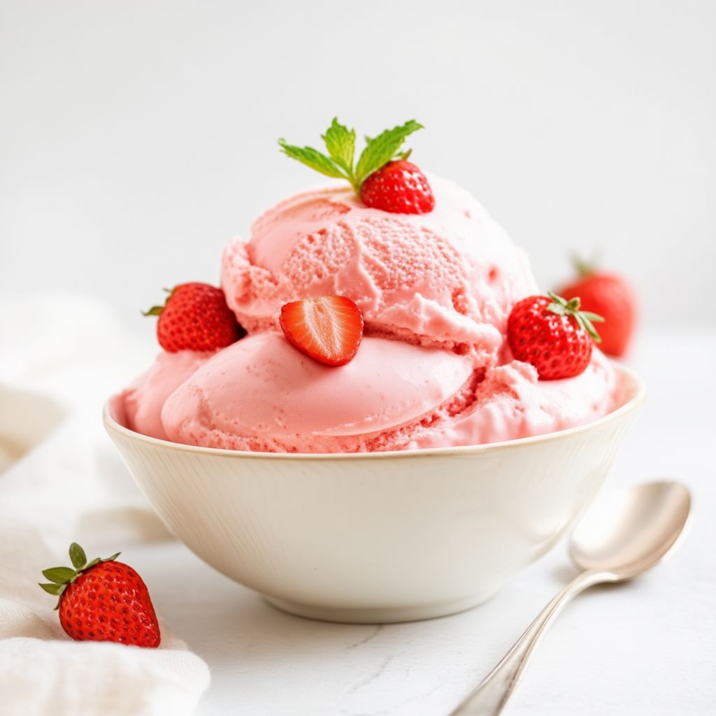 Cremige Erdbeer-Käsekuchen-Eiscreme-Delikatesse