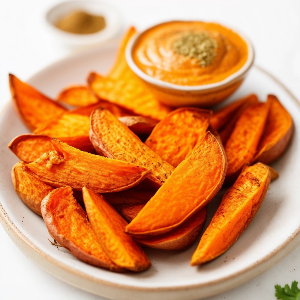 Crispy Sweet Potato Wedges with Smoky Chipotle Dip