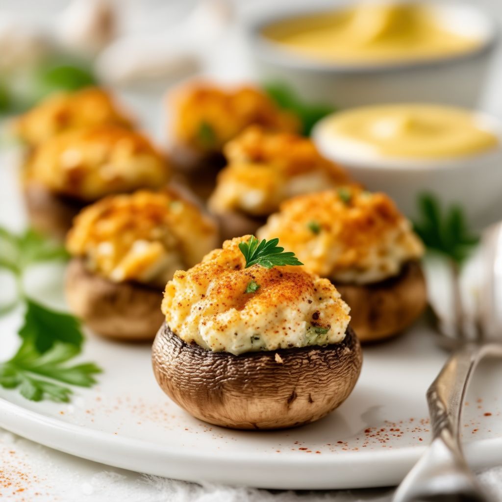 Funghi Ripieni con Salsa Piccante
