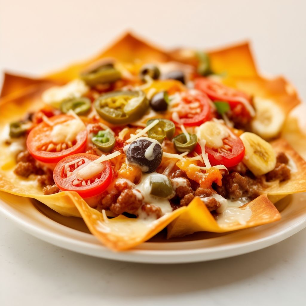 Italian Nachos with Creamy Asiago Sauce