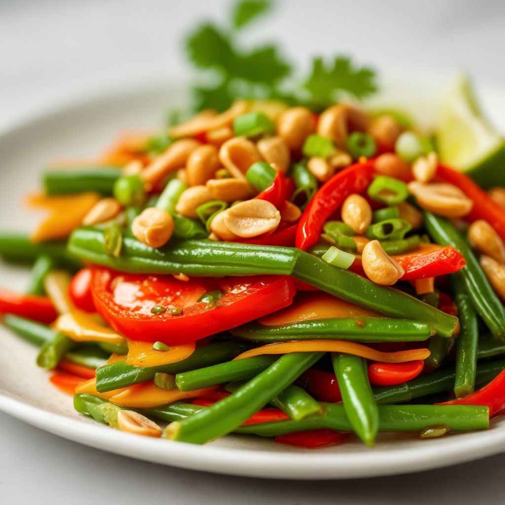 Würziger thailändischer grüner Bohnensalat