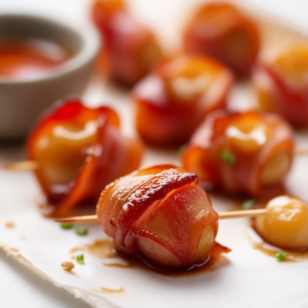 Herzhafte mit Speck umwickelte Kastanienhäppchen