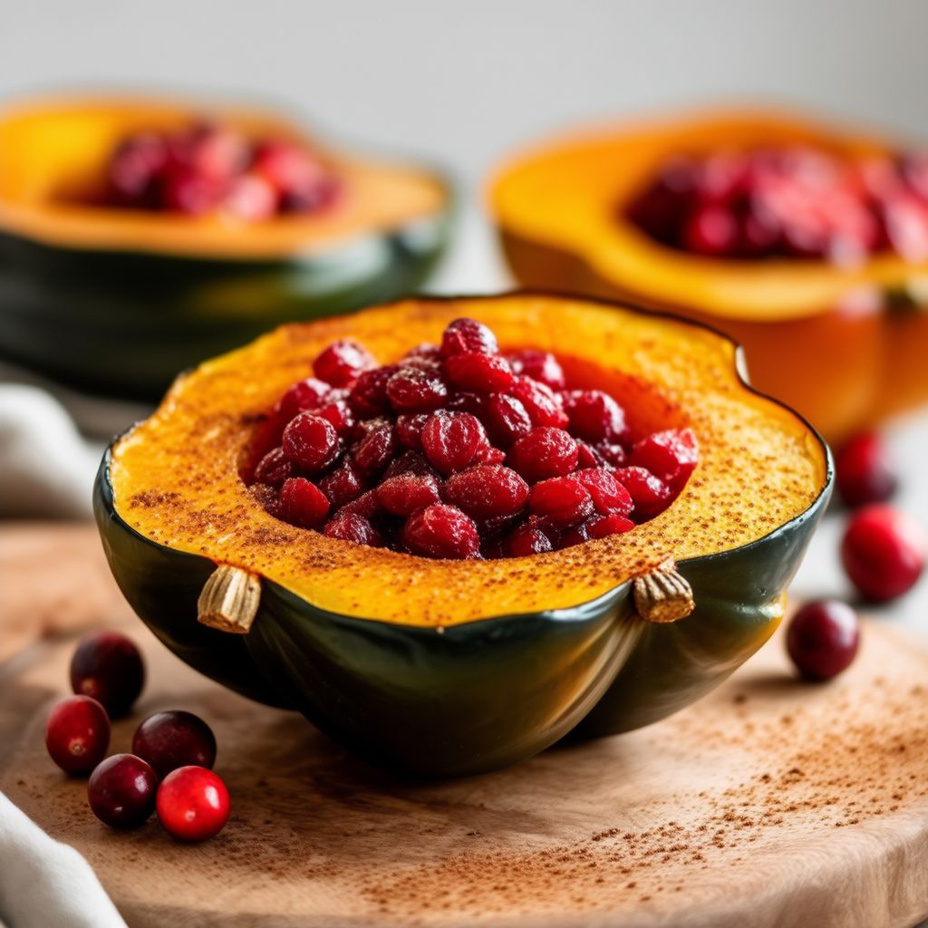 Gerösteter Eichelkürbis mit Cranberry-Füllung