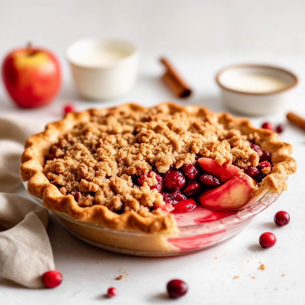 Rustikaler Apfel-Cranberry-Crumble-Kuchen