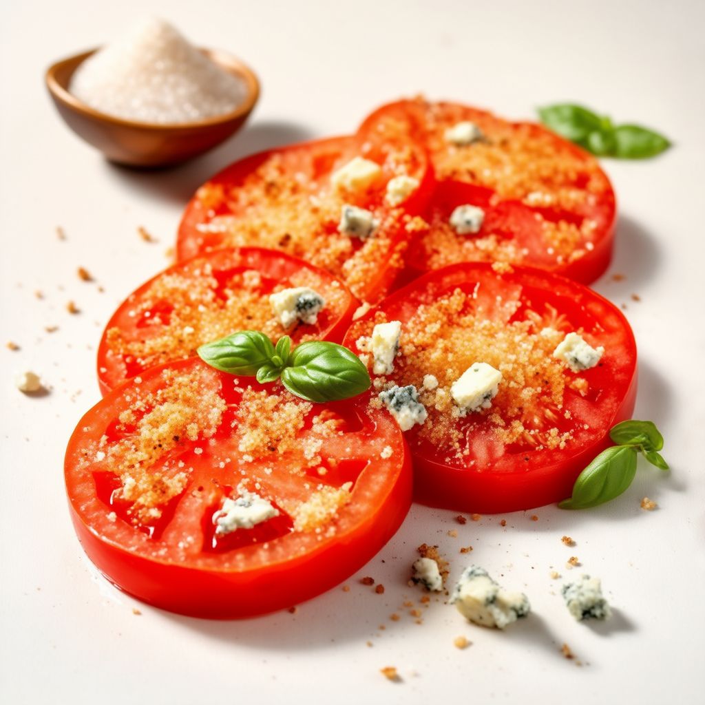 Tomatenscheiben mit Kräuter-Blauschimmelkäse