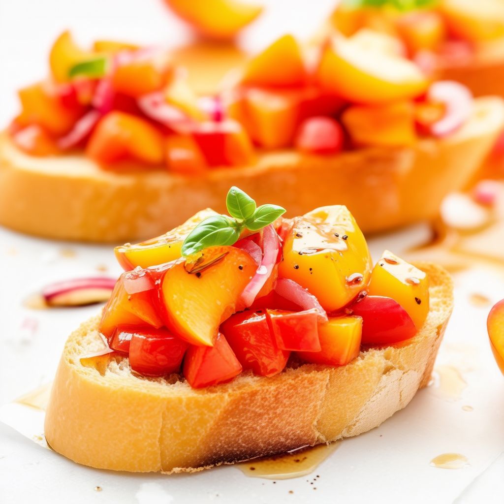 Pfirsich-Tomaten-Bruschetta