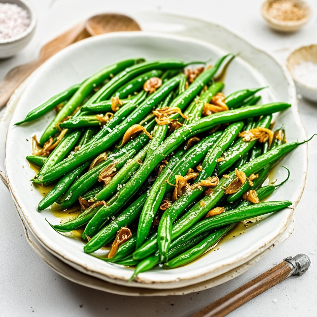 Savory Buttered Green Beans with Caramelized Shallots