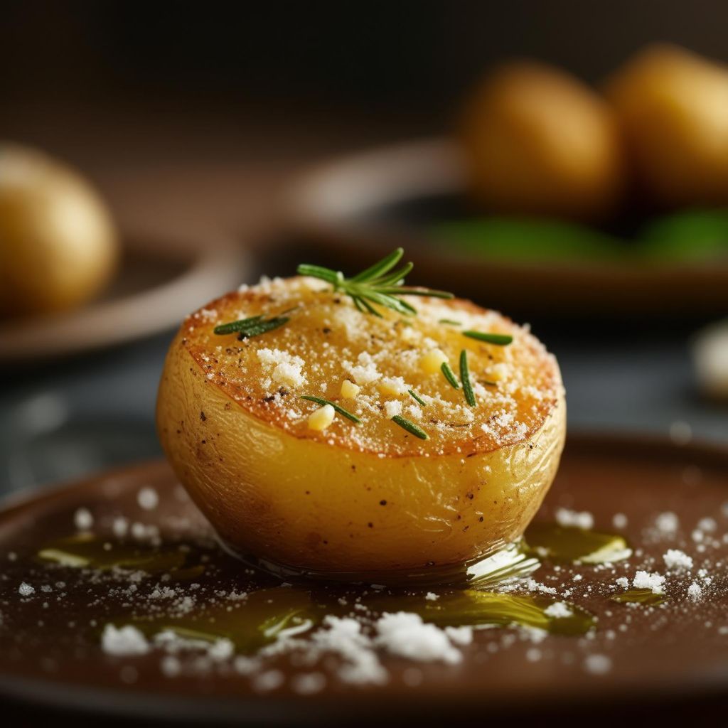 Knusprige Kartoffelbissen mit Knoblauch und Parmesan