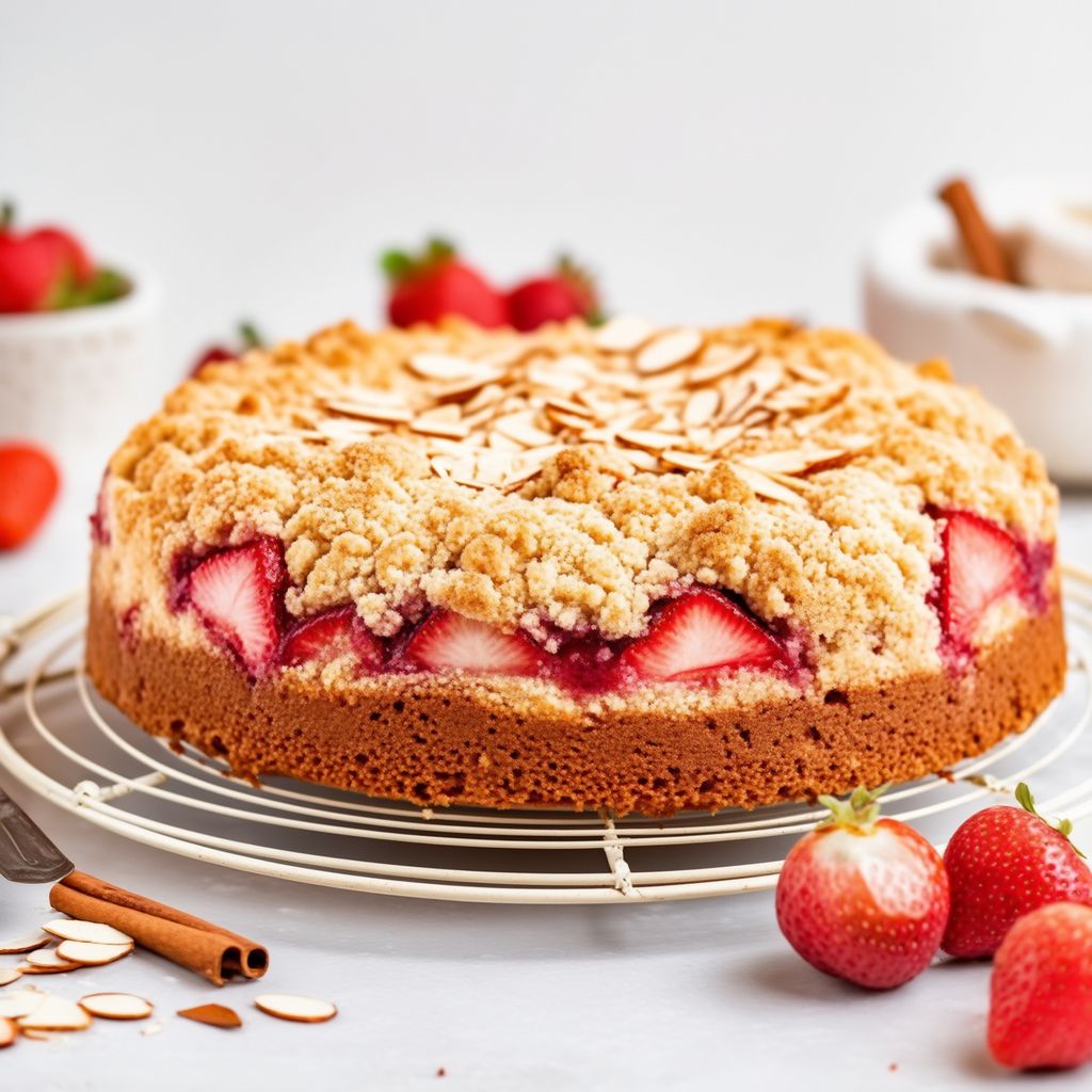 Erdbeer-Mandel-Crumble-Kuchen
