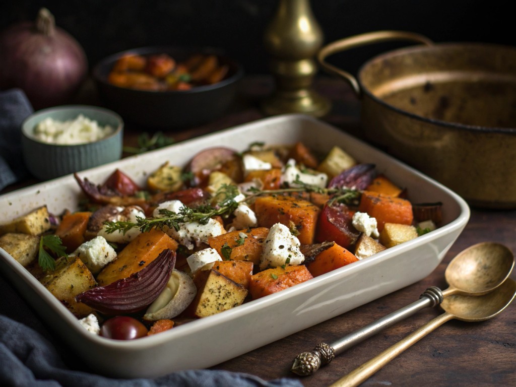 Herbstliches Ofengemüse mit Feta
