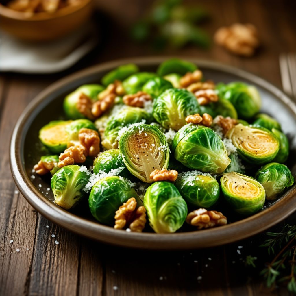 Warm Brussels Sprouts and Walnut Salad