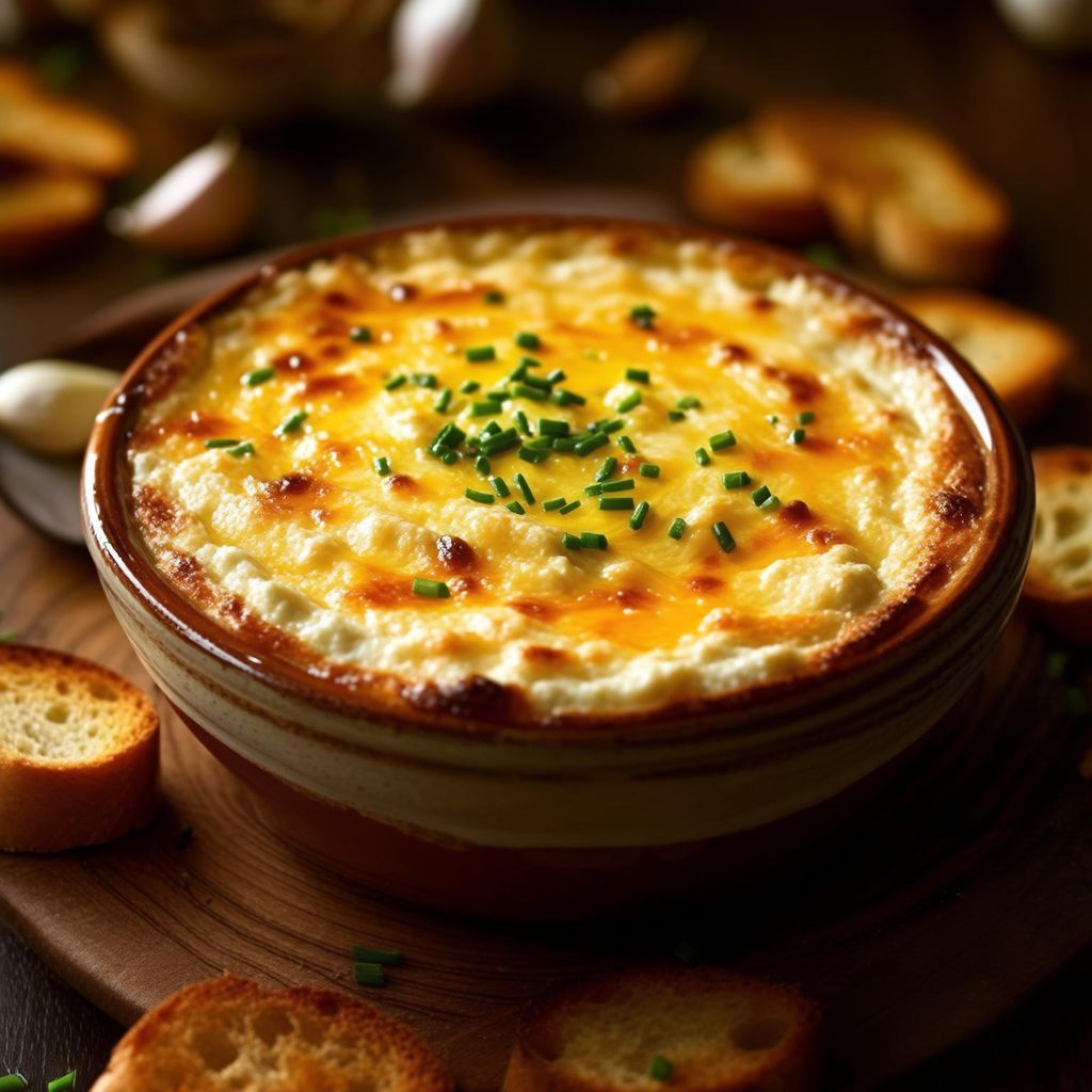 Käse-Knoblauchbrot-Ricotta-Dip