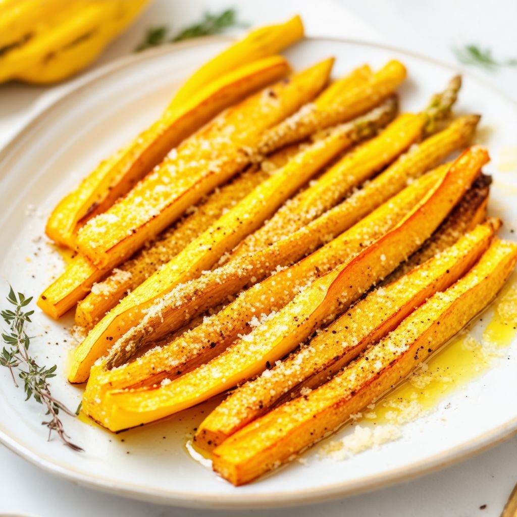 Golden Garlic Parmesan Squash Spears