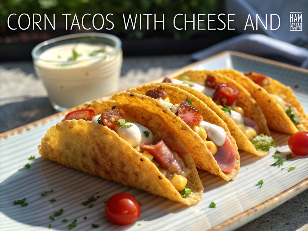 Corn Tacos with Cheese and Ham