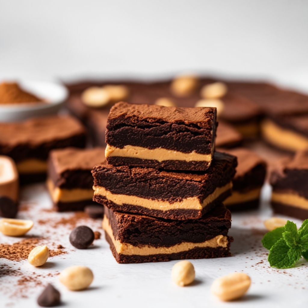 Dekadente Schokoladen-Erdnussbutter-Schicht-Brownies