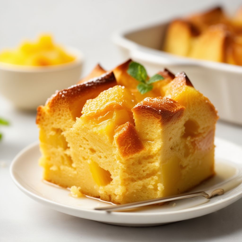 Goldene Ananas-Brotpudding