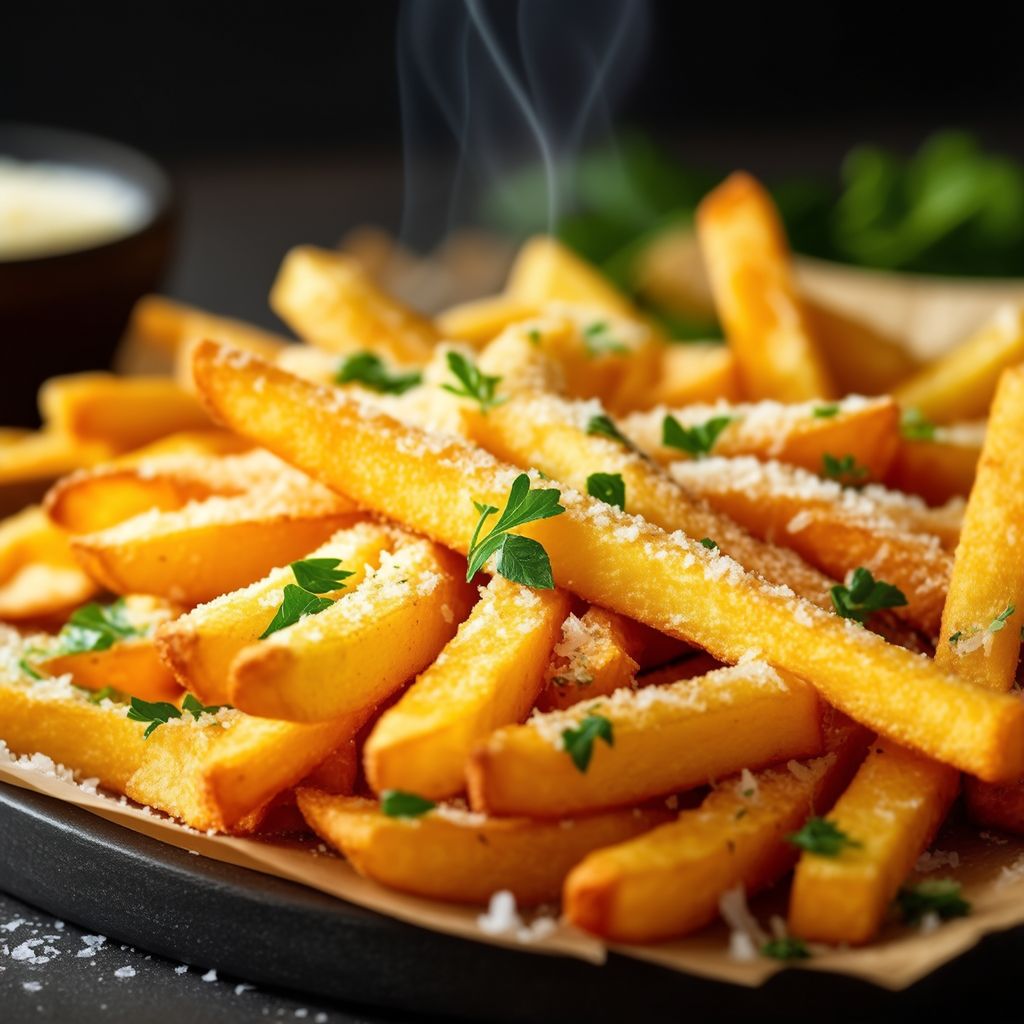Patate Fritte con Aglio, Erbe e Parmigiano